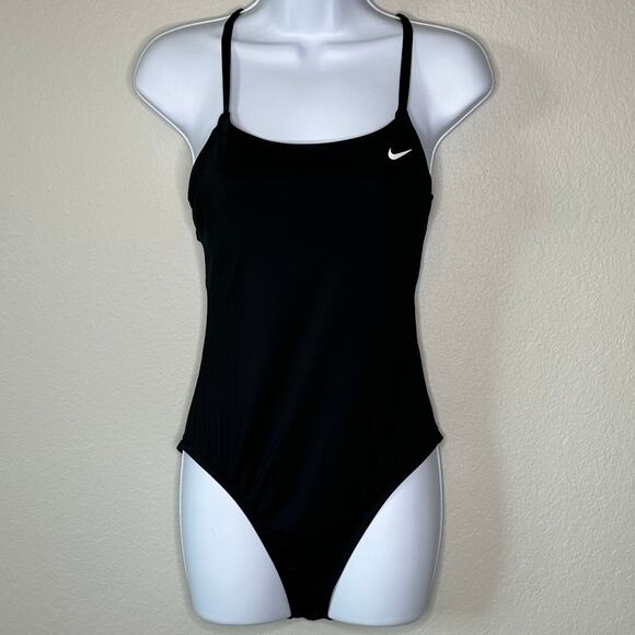 NWoT Nike Black Cutout Technical One-Piece Swimsuit – Size L - Picture 2 of 9